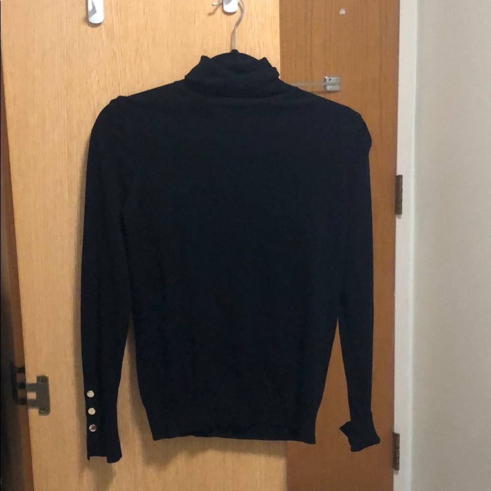ZARA Black Turtleneck w/Gold Detailing
